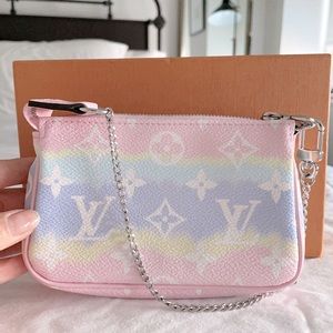 Sold !! Louis Vuitton monogram escale mini pochette pastel bag